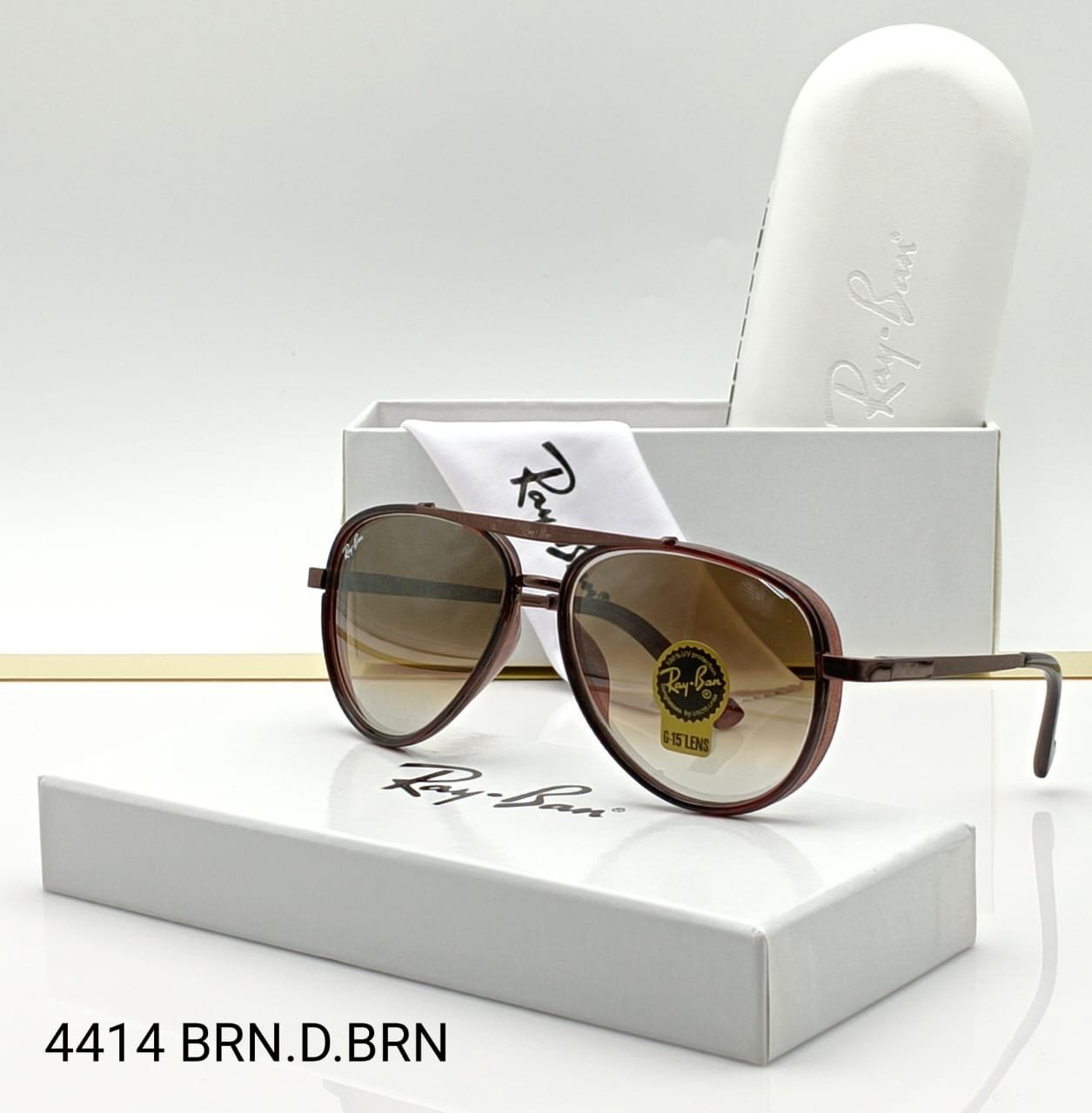AVIATOR BROWN LUXURY SHADES #4414